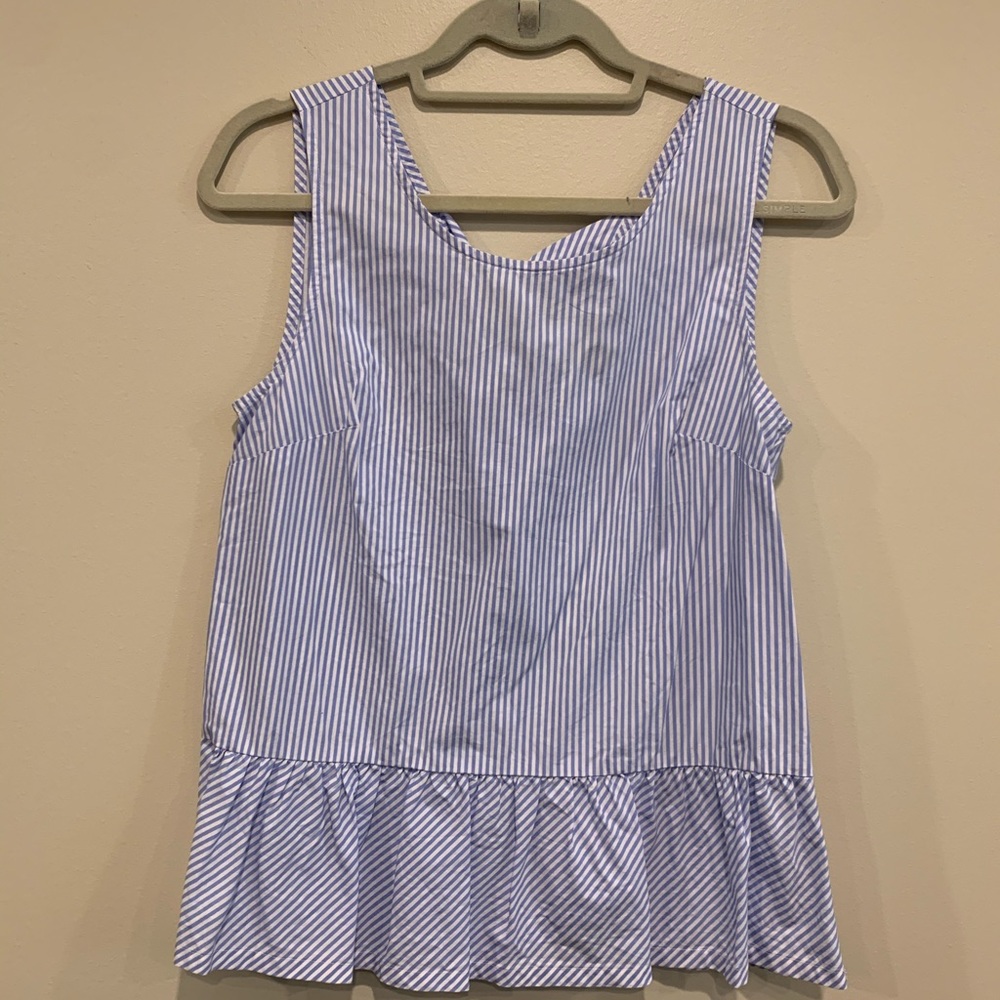 J. Crew Seersucker Peplum Top Size X-Small